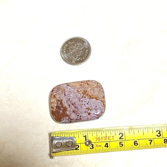 Natural Purple Brown Ocean Jasper Pendant, Large Rectangular Genuine Gemstone - Picture 9 of 12